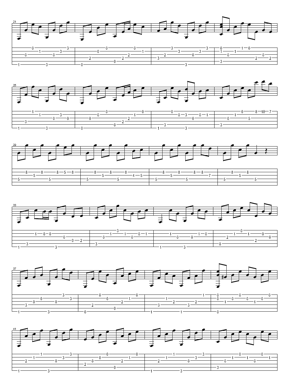 我以为指弹吉他谱 丁浩然