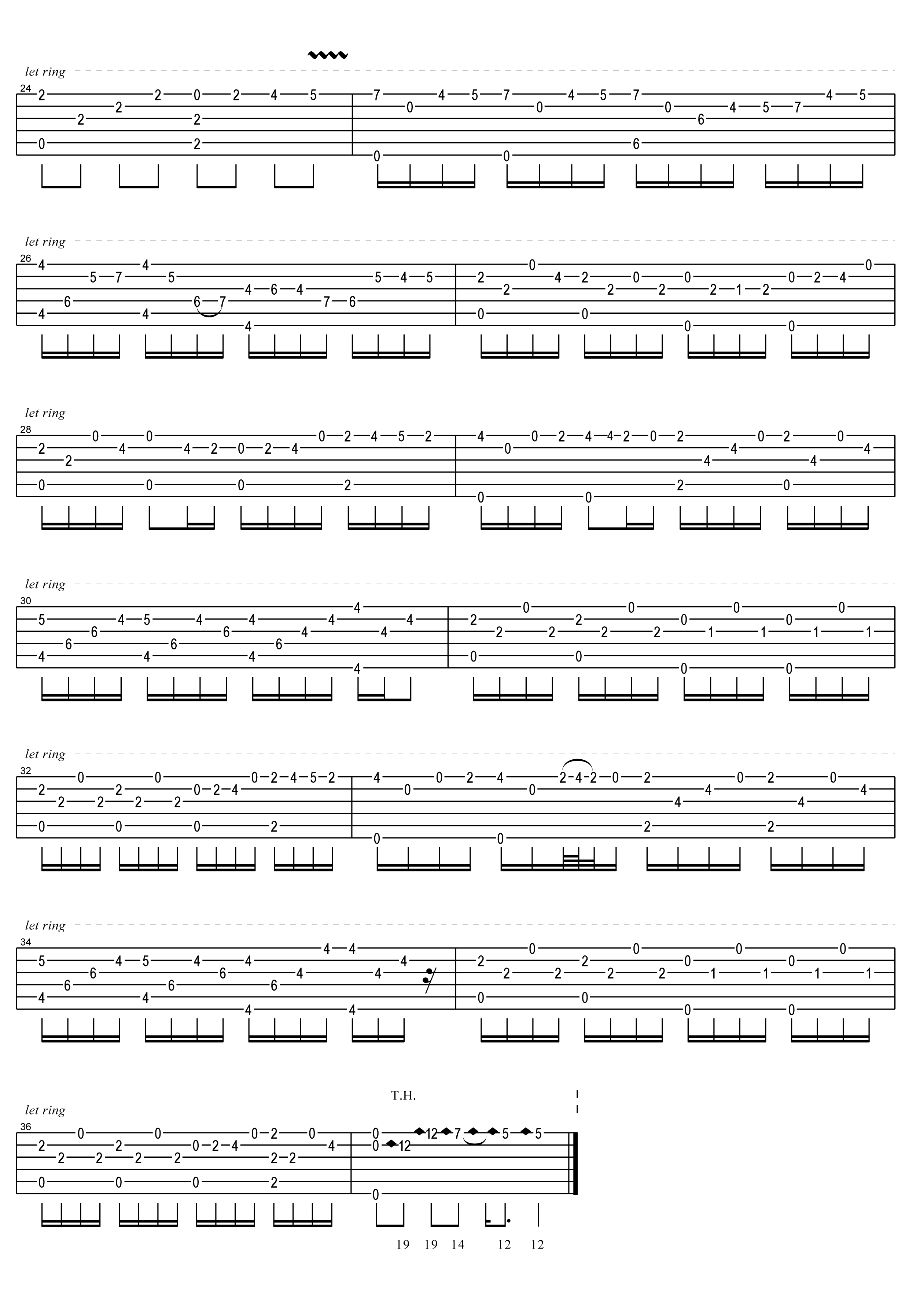 E调Canon卡农吉他谱