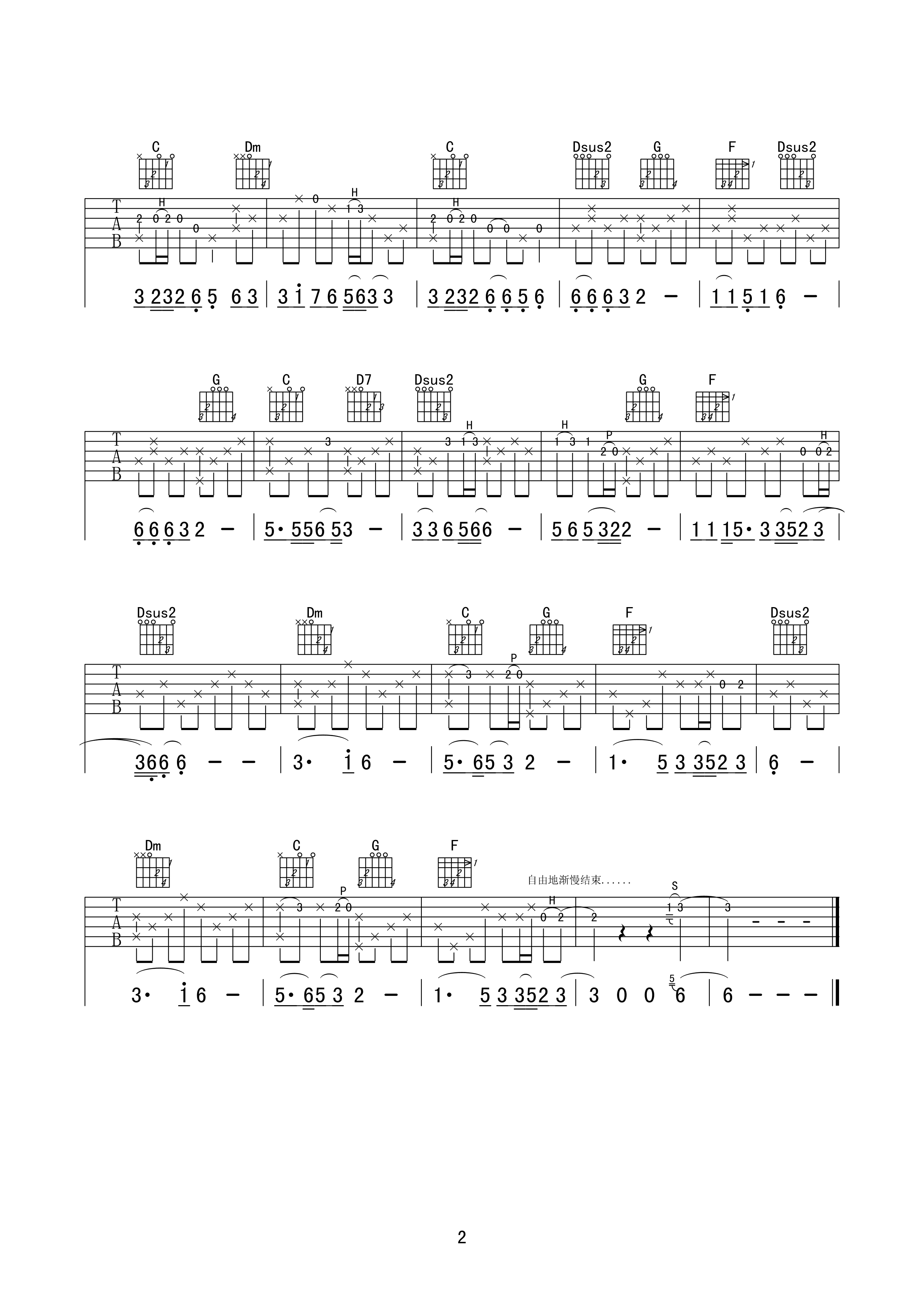 梦中的额吉指弹独奏吉他谱