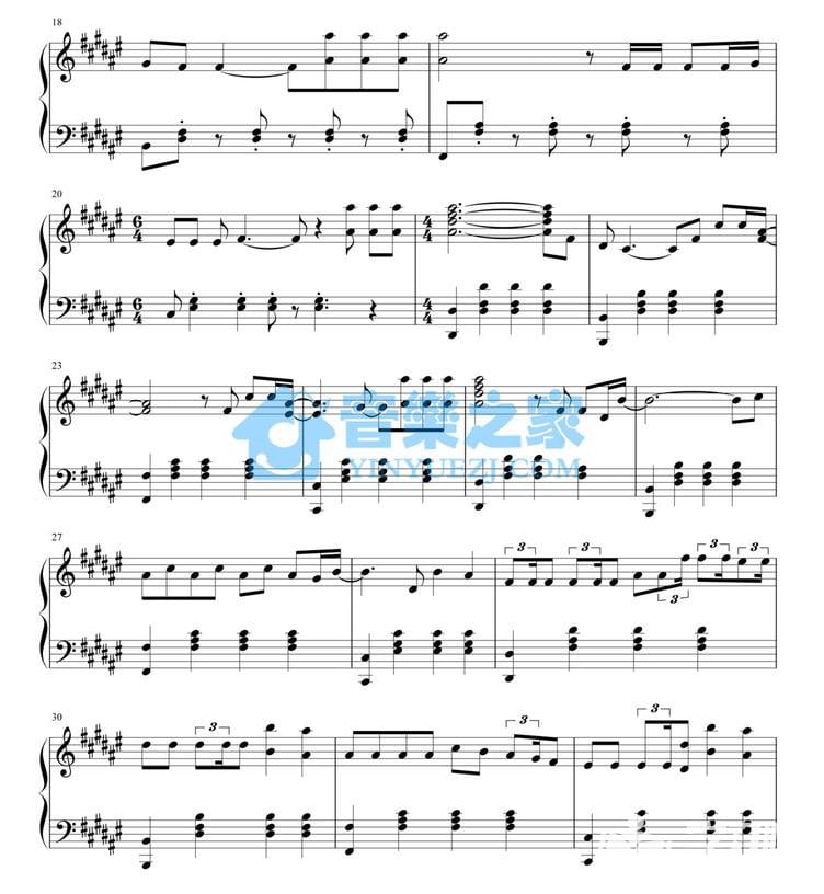 faded歌曲钢琴五线谱