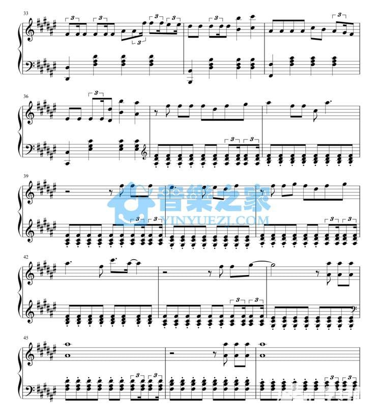 faded歌曲钢琴五线谱