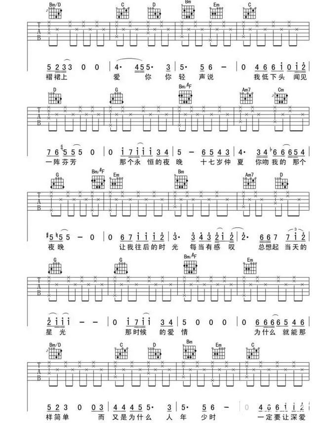 后来吉他谱六线谱