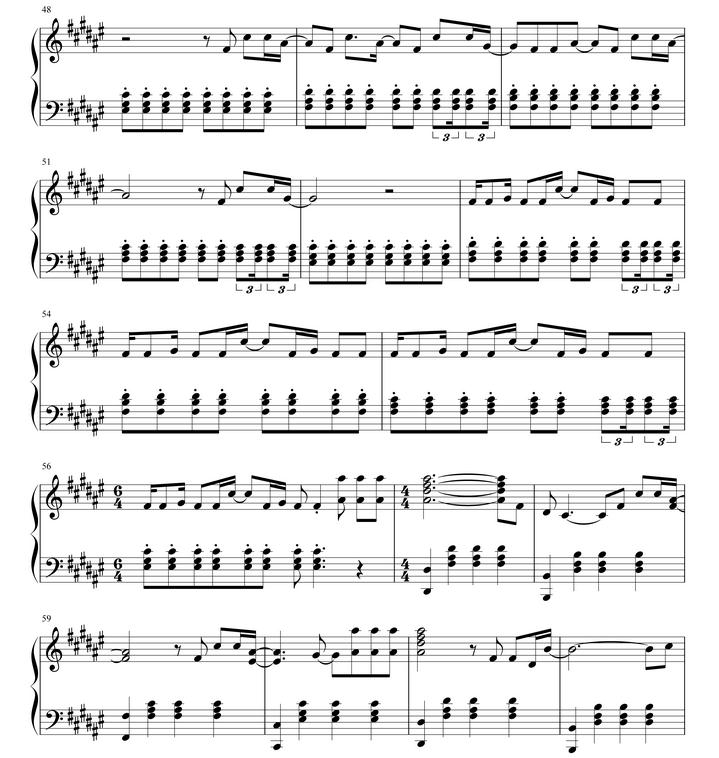 faded钢琴谱五线谱_faded歌词歌谱