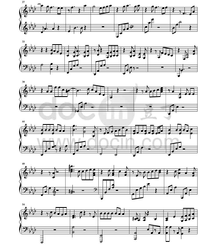 exo十二月的奇迹高清五线谱