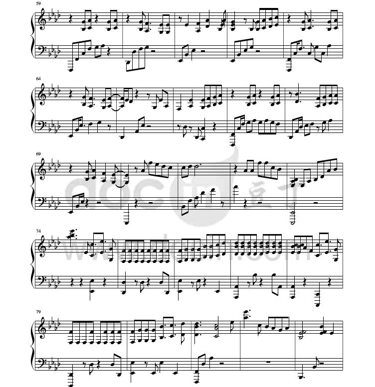 exo十二月的奇迹高清五线谱