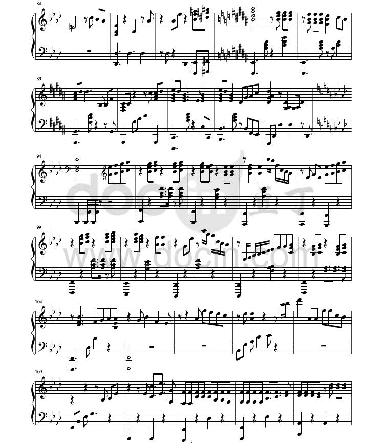 exo十二月的奇迹高清五线谱