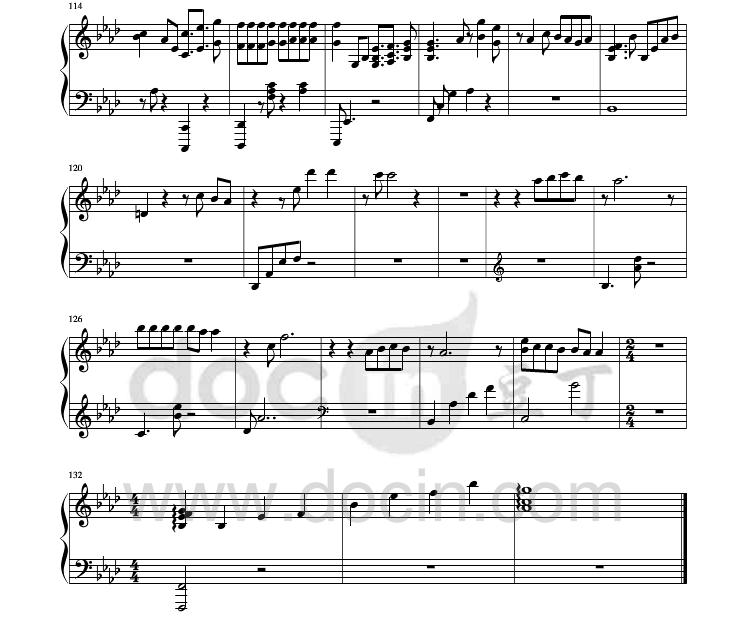 exo十二月的奇迹高清五线谱