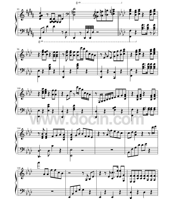 exo十二月的奇迹的五线谱