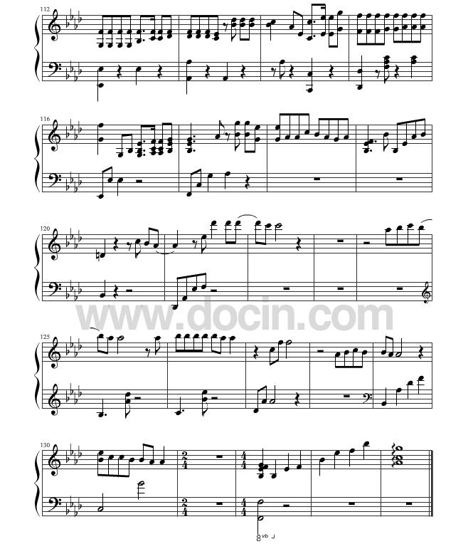 exo十二月的奇迹的五线谱