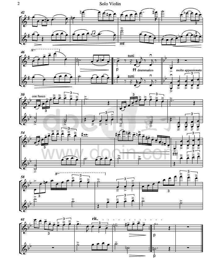 por una cabeza小提琴曲谱欣赏