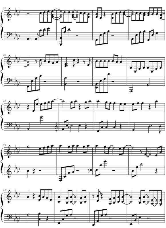 exo十二月的奇迹五线谱