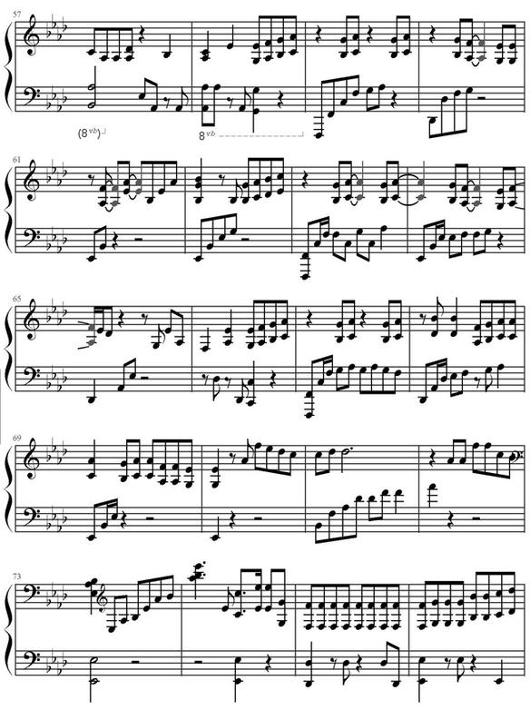 exo十二月的奇迹五线谱