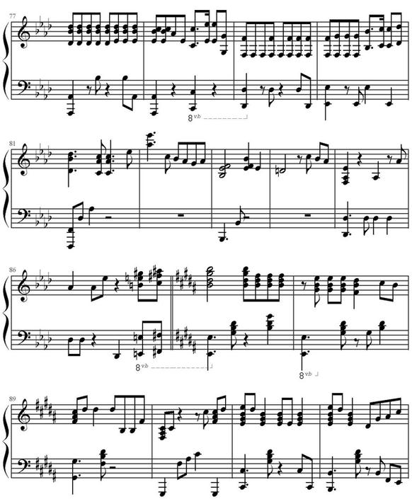 exo十二月的奇迹五线谱