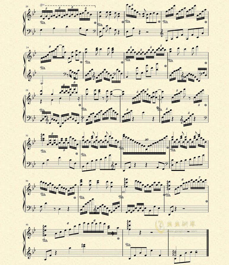 exo初雪钢琴曲五线谱