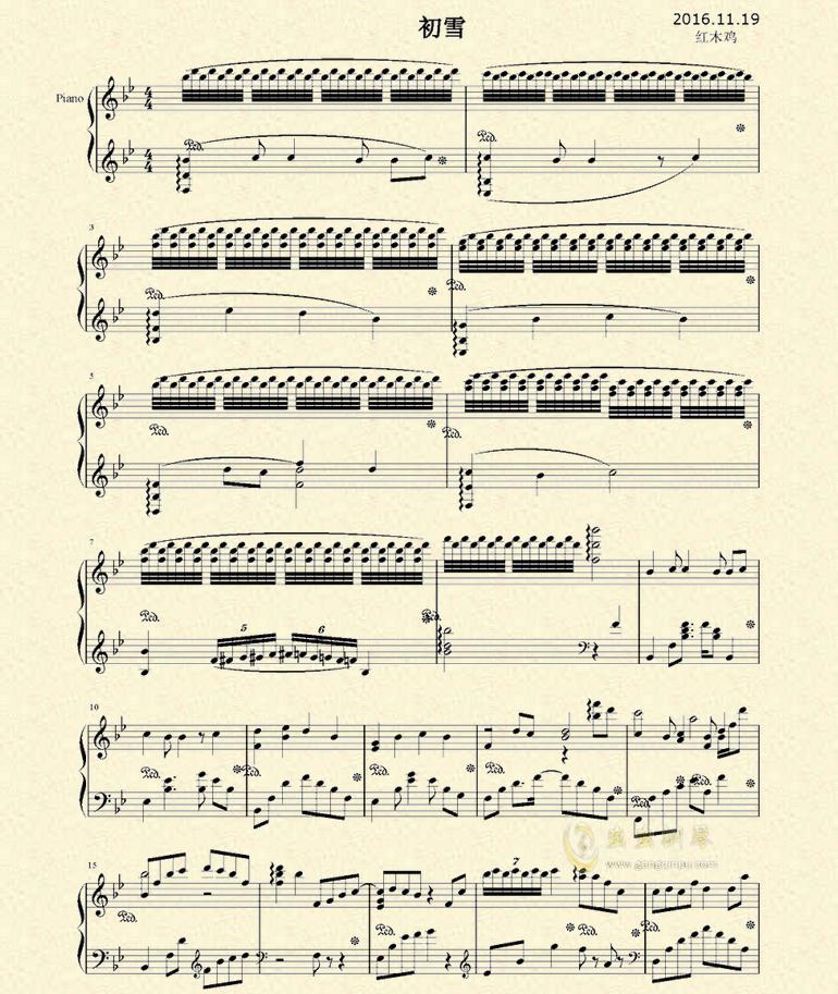 exo初雪钢琴曲五线谱