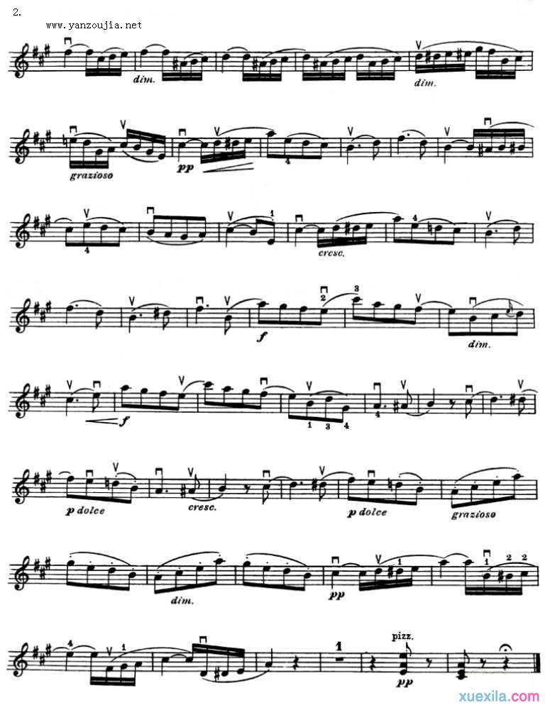 春之歌小提琴曲谱