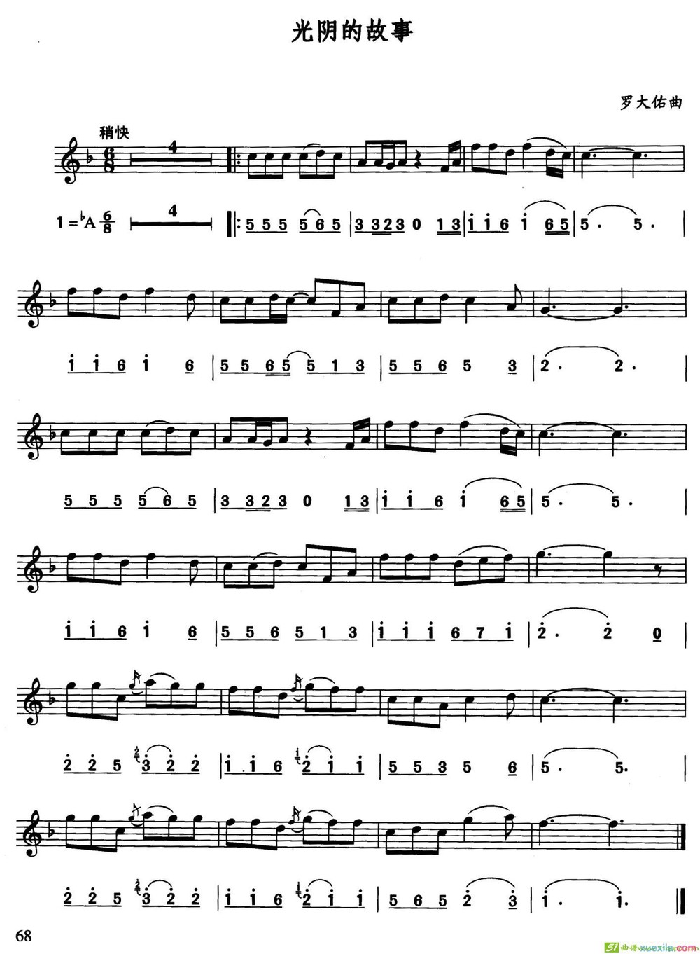 光阴的故事萨克斯谱