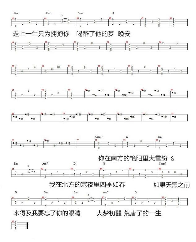 南山南尤克里里谱_马頔南山南吉他谱