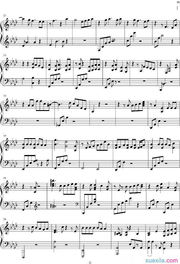 exo十二月的奇迹五线谱带歌词