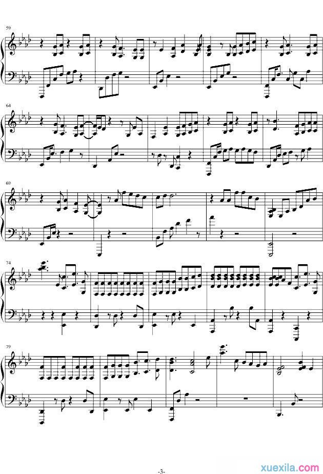 exo十二月的奇迹五线谱带歌词