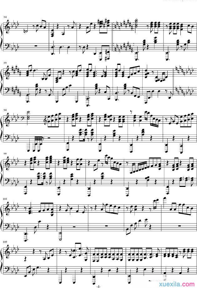 exo十二月的奇迹五线谱带歌词