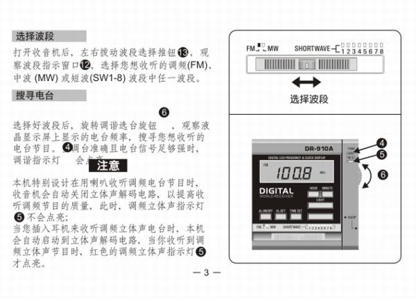 Tecsun/德生 DR-910A袖珍式高灵敏度立体声收音机