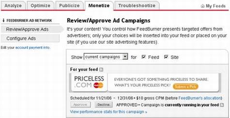 Feedburner的RSS广告简介