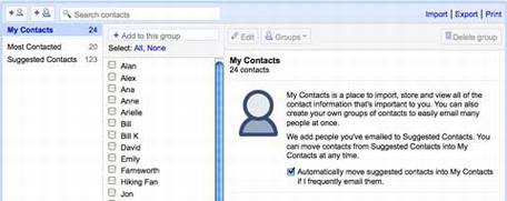 Gmail通讯簿联系人管理