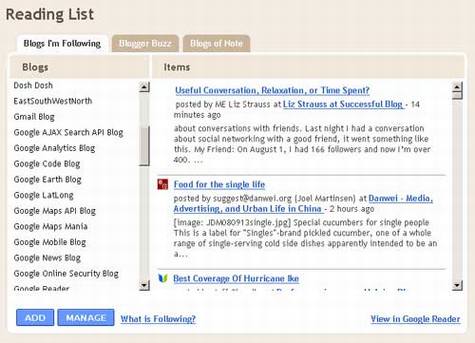 Google Blogger开通Following功能