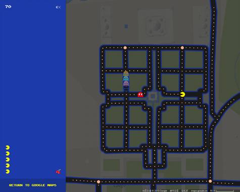 谷歌地图变身吃豆人地图