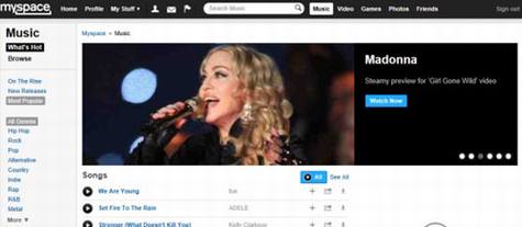 被招安后的Myspace网站