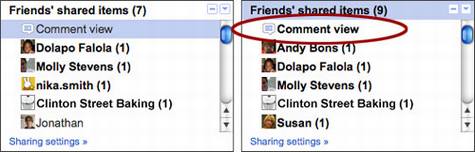 Google Reader支持评论功能