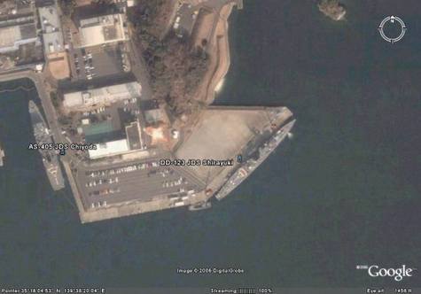Google Earth下的日本海军驱逐舰