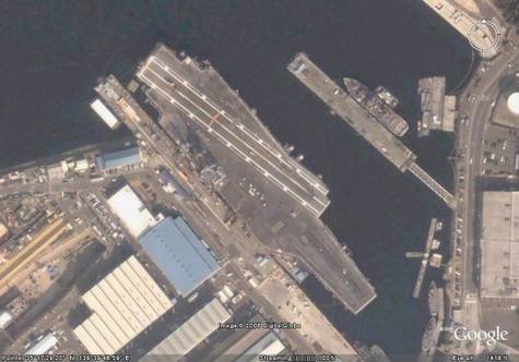 Google Earth曝光美国航空母舰