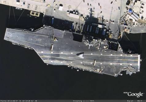 Google Earth曝光美国航空母舰
