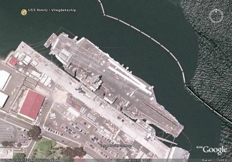 Google Earth曝光美国航空母舰