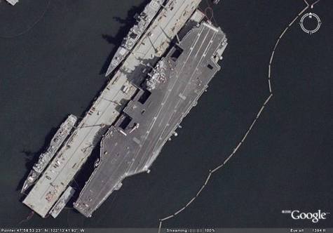Google Earth曝光美国航空母舰