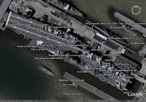 Google Earth曝光美国航空母舰