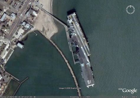 Google Earth曝光美国航空母舰