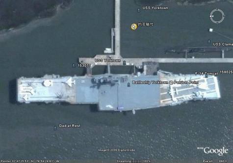 Google Earth曝光美国航空母舰