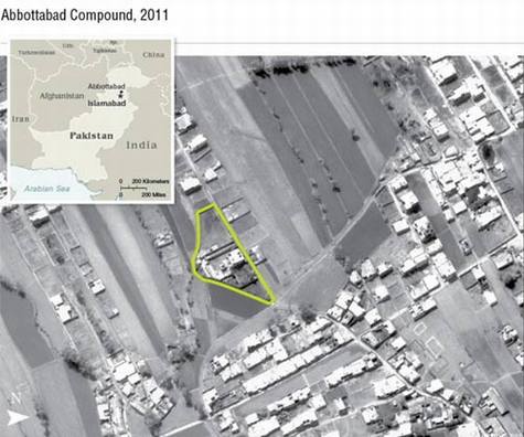 谷歌地图揭秘本拉登藏身豪宅