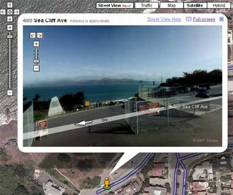 谷歌地图支持街景地图