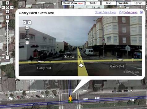 谷歌地图支持街景地图