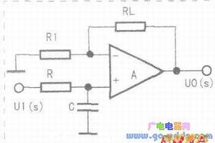 一种简单而典型的RC有源低通滤波器