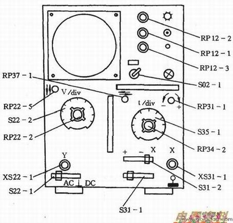 ST16型示波器面板示意图