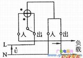 单相电能表电流线圈进出线端接线图