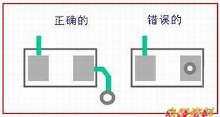 通孔最好不要打在焊盘上
