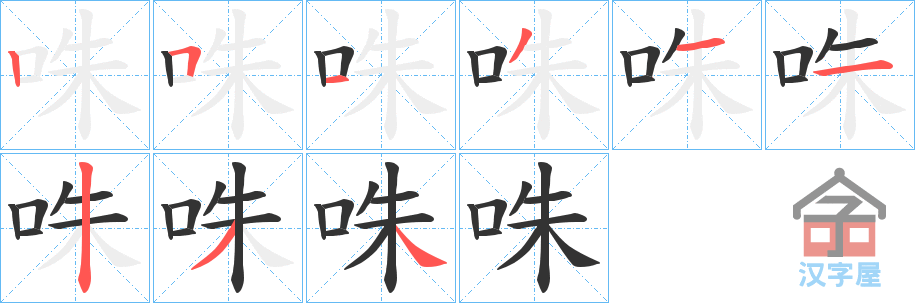 ���B���ı�˳�ֲ���ʾ��һ��һ��д�֣�