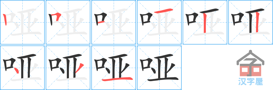 ���ơ��ı�˳�ֲ���ʾ��һ��һ��д�֣�