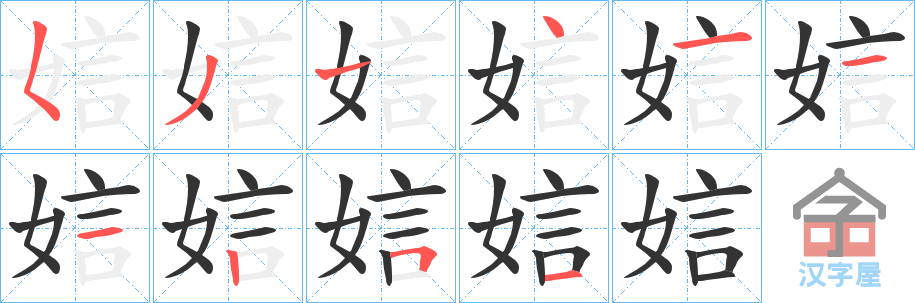 ���ס��ı�˳�ֲ���ʾ��һ��һ��д�֣�